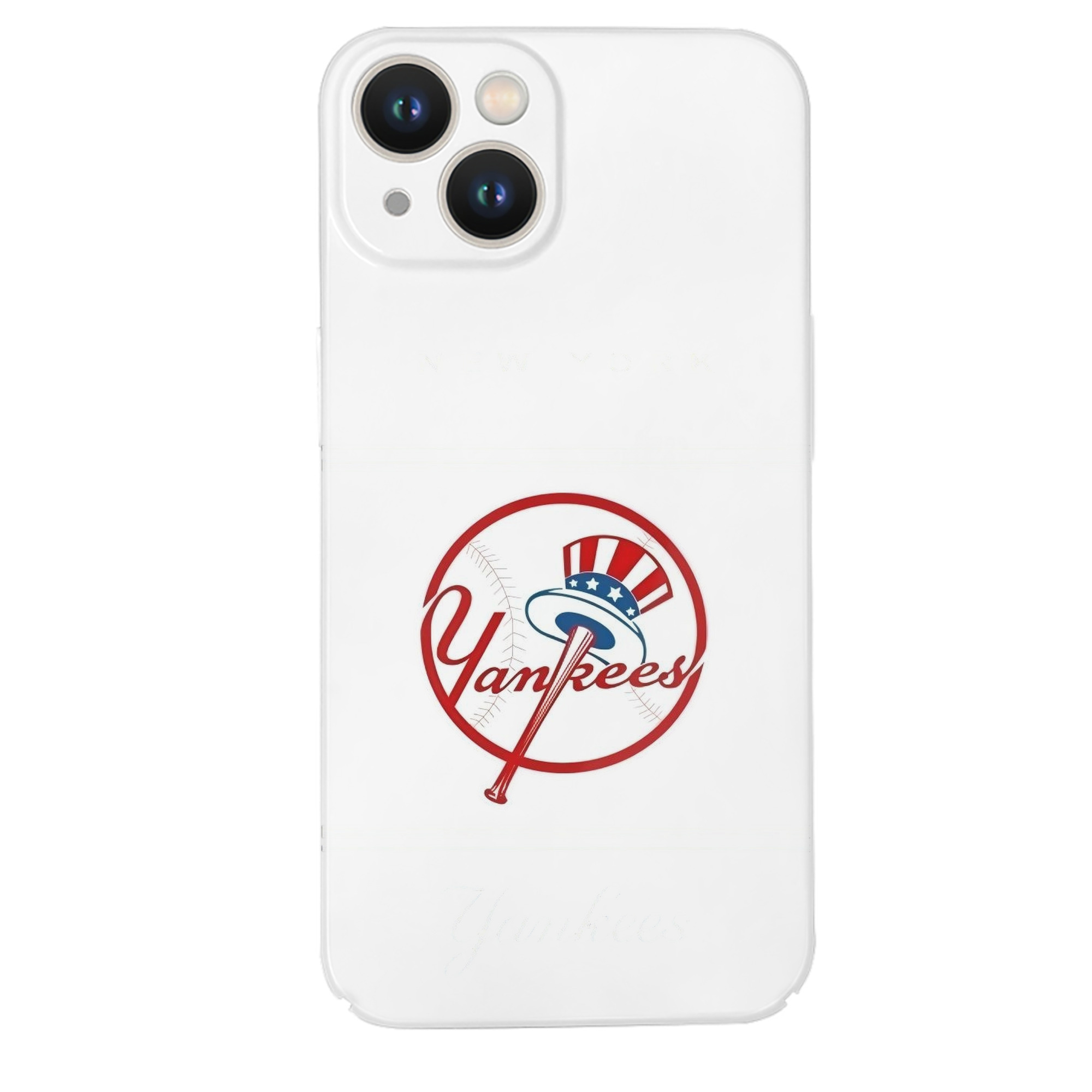 New York Yankees Logo IPhone 14 Series Full-Cover Hard Case – Shockproof With Raised Camera Protection – Precise Cutouts, Wireless Charging Compatible – Durable, Anti-Yellowing, Easy To Clean